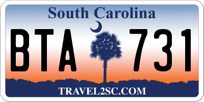 SC license plate BTA731