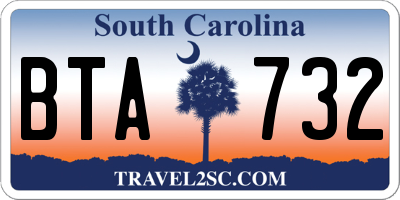SC license plate BTA732