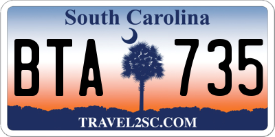 SC license plate BTA735