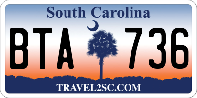 SC license plate BTA736