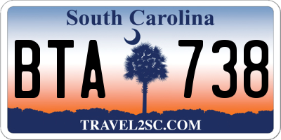 SC license plate BTA738