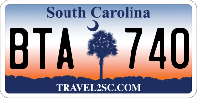 SC license plate BTA740