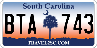 SC license plate BTA743