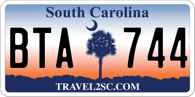SC license plate BTA744