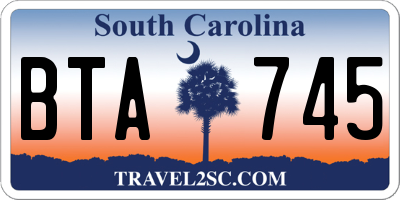 SC license plate BTA745