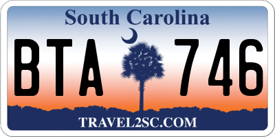 SC license plate BTA746