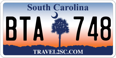 SC license plate BTA748
