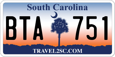 SC license plate BTA751
