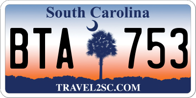SC license plate BTA753