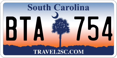 SC license plate BTA754