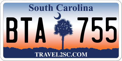 SC license plate BTA755