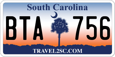 SC license plate BTA756