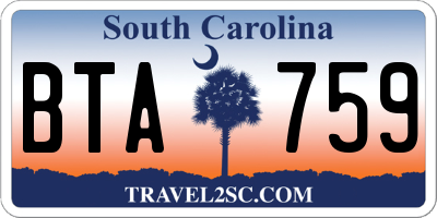 SC license plate BTA759