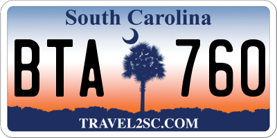 SC license plate BTA760