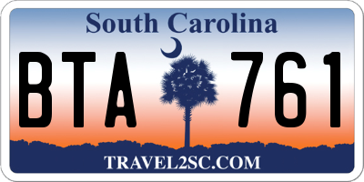 SC license plate BTA761