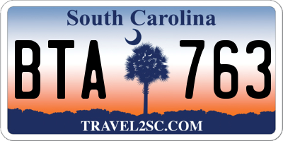 SC license plate BTA763