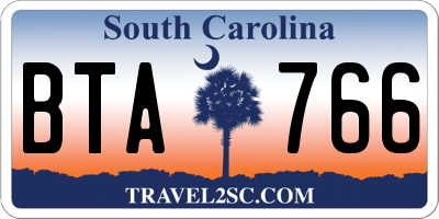 SC license plate BTA766