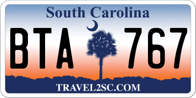 SC license plate BTA767