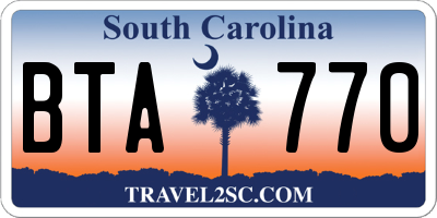 SC license plate BTA770