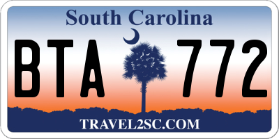 SC license plate BTA772