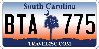 SC license plate BTA775