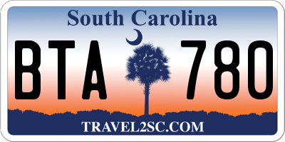 SC license plate BTA780