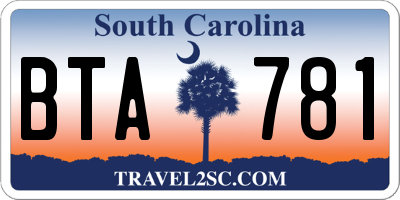 SC license plate BTA781
