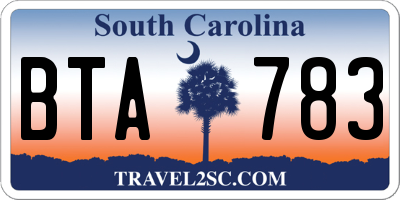 SC license plate BTA783