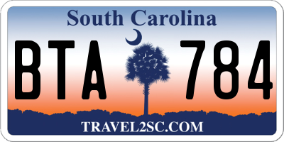 SC license plate BTA784