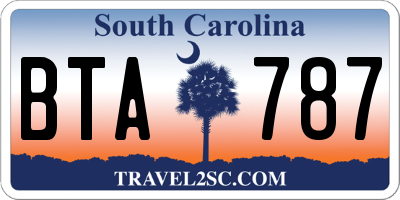 SC license plate BTA787