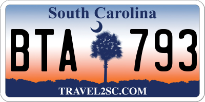 SC license plate BTA793