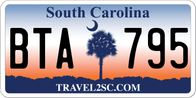 SC license plate BTA795