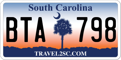 SC license plate BTA798