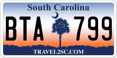 SC license plate BTA799