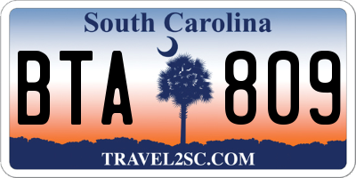 SC license plate BTA809