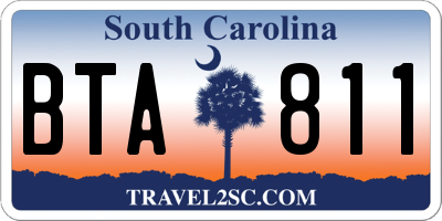 SC license plate BTA811