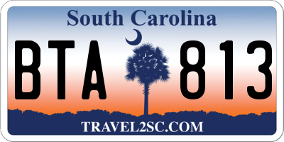 SC license plate BTA813
