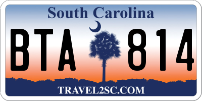 SC license plate BTA814