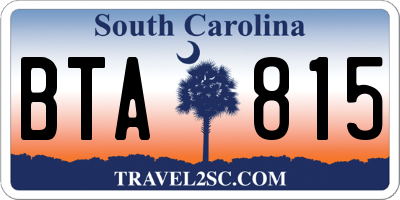 SC license plate BTA815