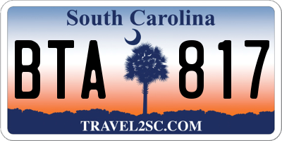 SC license plate BTA817