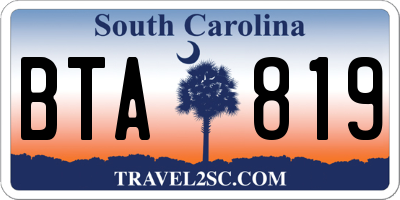 SC license plate BTA819
