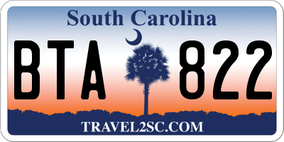 SC license plate BTA822