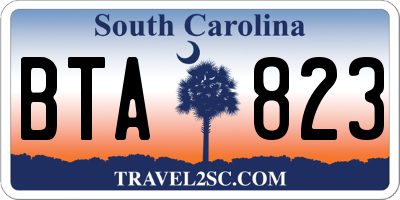 SC license plate BTA823