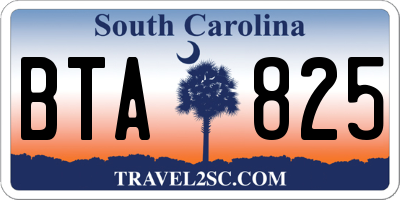 SC license plate BTA825