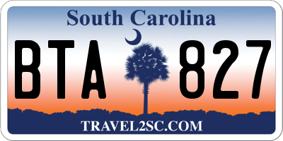 SC license plate BTA827