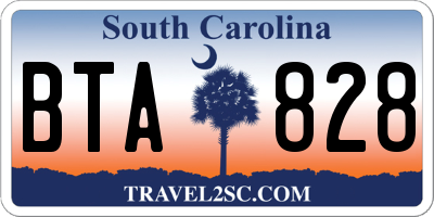 SC license plate BTA828