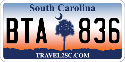 SC license plate BTA836