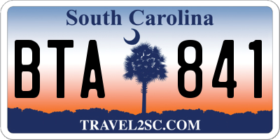SC license plate BTA841
