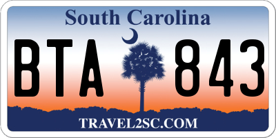 SC license plate BTA843