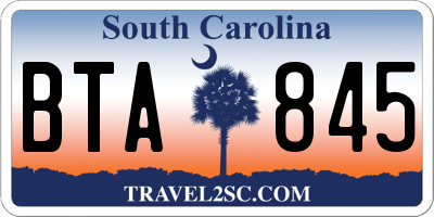 SC license plate BTA845